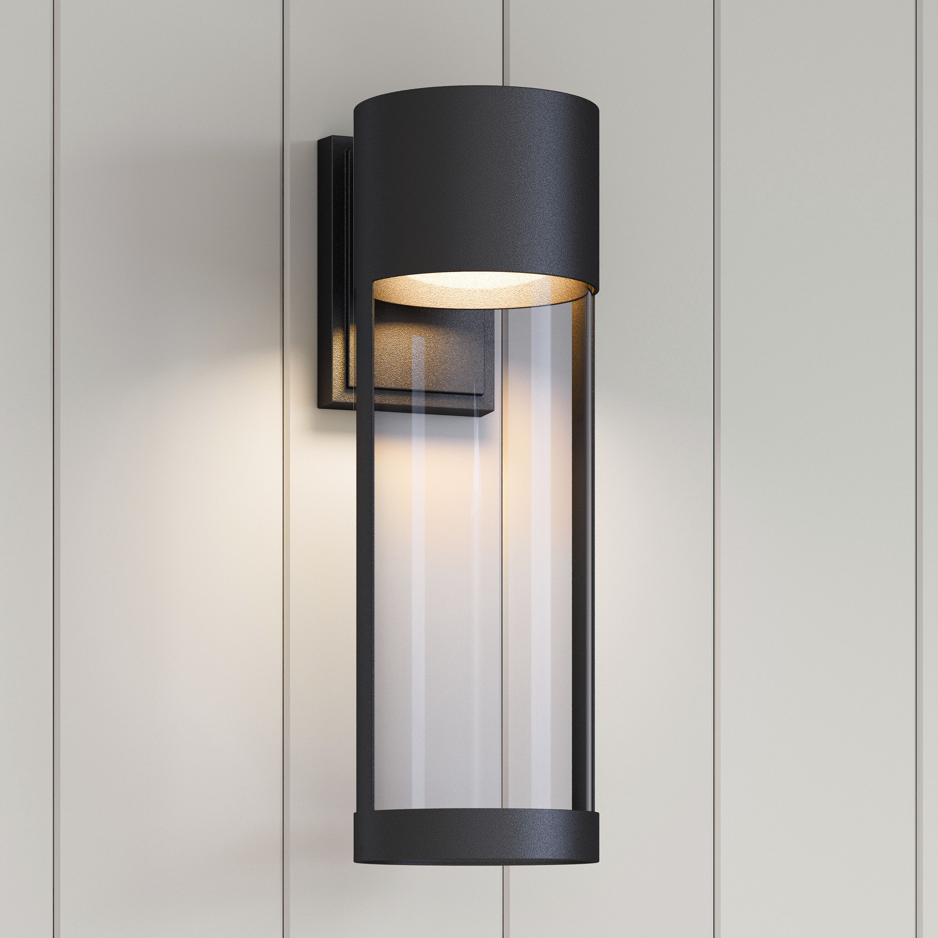Trefor LED 18 inch Powder Coated Black Outdoor Wall Sconce